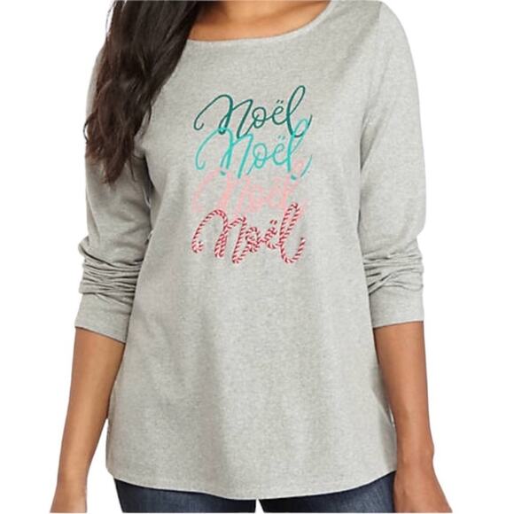 Kim Rogers Gray Noel Long Sleeve Tunic Top - Picture 1 of 6